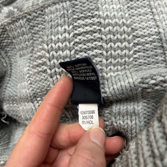 Vintage Y2K GAP Women’s Gray Ribbed Knit Sweater Button Collar Striped Size L - Picture 10 of 12